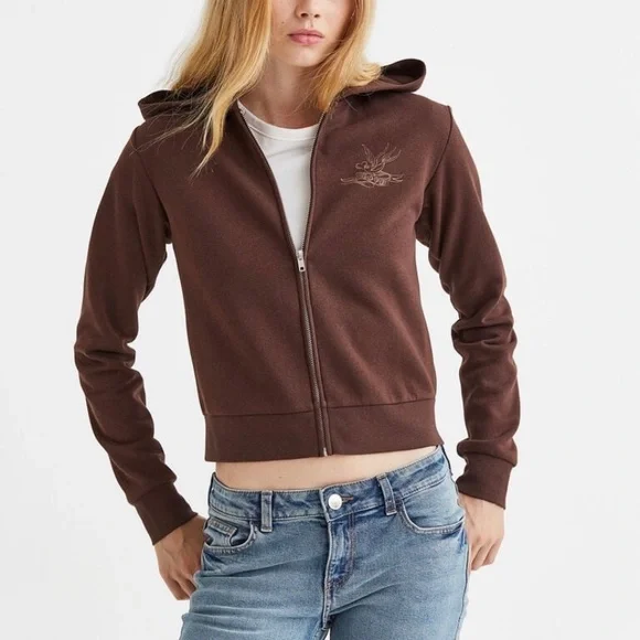 H&M Brown Zip Up Jacket - Picture 2 of 5